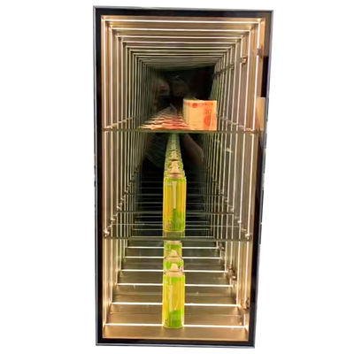 2024 Hoge helderheid LED-licht Magic Mirror Display Case voor winkels wijnglas