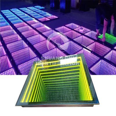 Draagbare 3D Infinity LED Spiegel Digitale tegels Dansvloer licht voor bruiloften en feesten