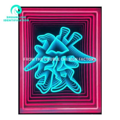 LED-lichtbron Mode Gevoel van technologie HD getemperd glas Abyss Mirror Neon Mirror