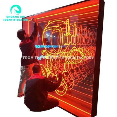 LED-lichtbron Mode Gevoel van technologie HD getemperd glas Abyss Mirror Neon Mirror