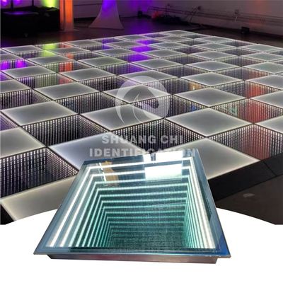 Draagbare 3D Infinity LED Spiegel Digitale tegels Dansvloer licht voor bruiloften en feesten
