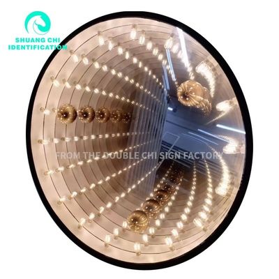 Framemateriaal Duurzaam metaal Hd gehard glas Abyss Mirror Neon Mirror voor bron