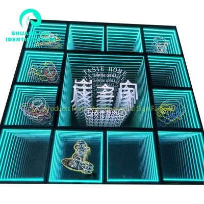 Buiten 3D LED verlichting vloer Abyss Mirror Neon Abyssal Magic Mirror maat aangepast
