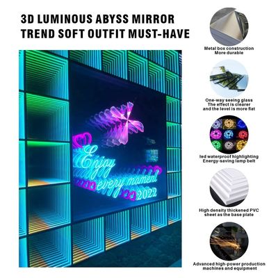 Buiten 3D LED verlichting vloer Abyss Mirror Neon Abyssal Magic Mirror maat aangepast