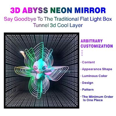 Energieverbruik 12V Custom Infinity Mirror Neonbord met reclame Lichte woorden