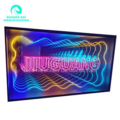 Duurzaam metalen frame Custom Infinity 3D Mirror Neon Dansvloer voor DJ Disco Party