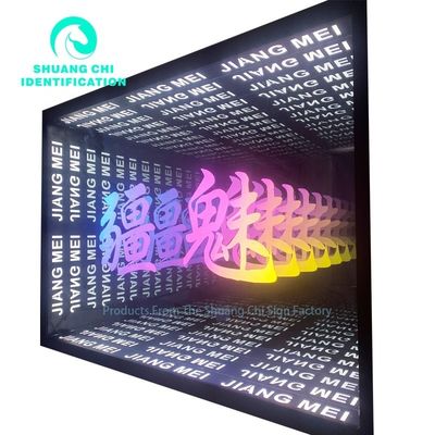 Duurzaam metalen frame Custom Infinity 3D Mirror Neon Dansvloer voor DJ Disco Party