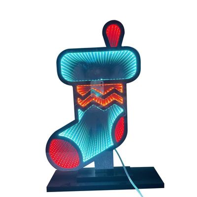 Geen dimmer ondersteuning kerstkousen LED licht acryl magische spiegel voor feestelijk decor