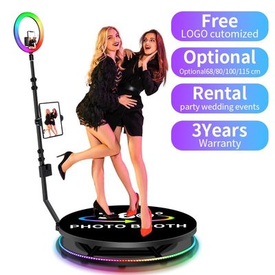 Een 360 graden fotobooth met een reiscas met platformhoogte 25 cm