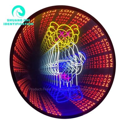 Duurzaam metalen frame trendy aanpassing 3D spiegel neon dansvloer voor DJ disco feest