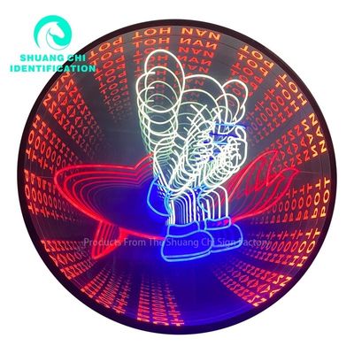 Duurzaam metalen frame trendy aanpassing 3D spiegel neon dansvloer voor DJ disco feest