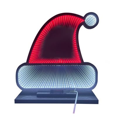 Santa Patio Decorative Light Sign Led Tunnel Mirror Infinite Abyss Light voor binnenshuis
