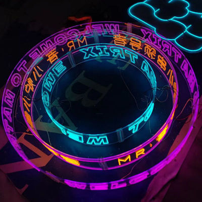 Home Decor Rijke kleuren LED Ring Neon Sign Light met wand gemonteerde aangepaste neon letters