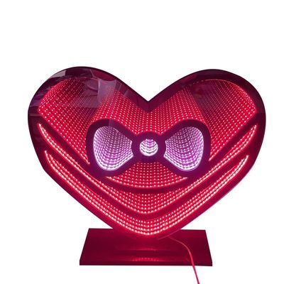 Kerstliefde LED licht Acryl magische spiegel Abyssal oneindige spiegel voor stroomkabel