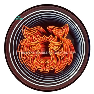 Op maat gemaakte reclame Lichtgevende woorden Infinity Mirror Neon Schild met 3D Realistisch Neon Licht