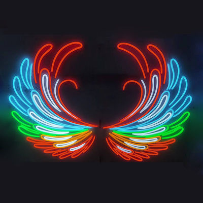 Gepersonaliseerde grootte korting LED neonbord voor Happy Birthday logo vleugels Halloween bar bord