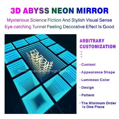 Hoge helderheid LED-licht Infinity Illusion Mirror Neon Sign voor eindproducten