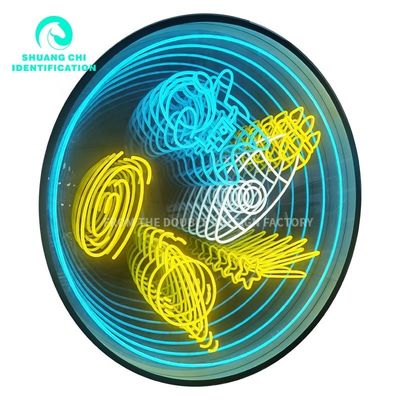Wandschroef bevestiging Installatie Roestvrij staal behuizing 3D LED Abyss Mirror Aanpassing