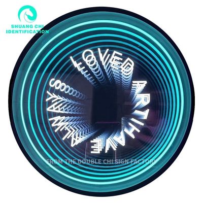 Adapter aangedreven HD gehard glas achtergrond Led Light Box Oneindige spiegel 3d Custom Led Neon Sign