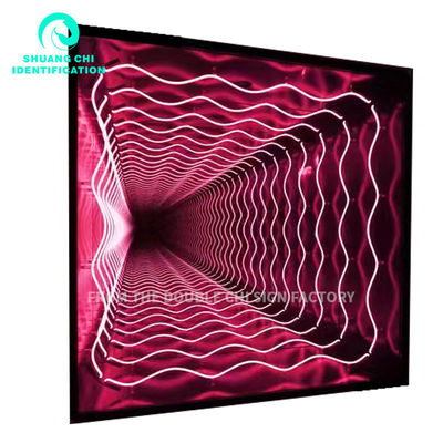 Adapter aangedreven HD gehard glas achtergrond Led Light Box Oneindige spiegel 3d Custom Led Neon Sign
