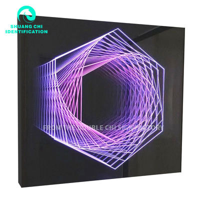 Adapter aangedreven HD gehard glas achtergrond Led Light Box Oneindige spiegel 3d Custom Led Neon Sign