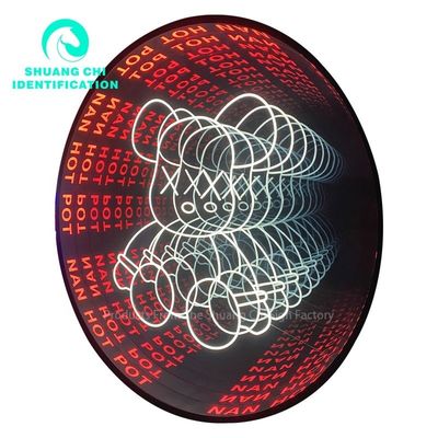 Advertentie Lichtschild voor interieurdecoratie 3D Stereo Tunnel Abyss Infinity Mirror