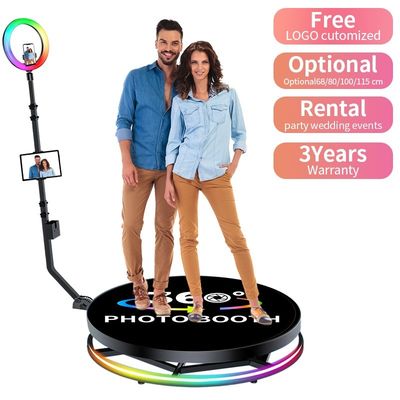 Hoogwaardige 360-fotobooth met digitale achtergrond, bewerkingssoftware en afstandsbediening