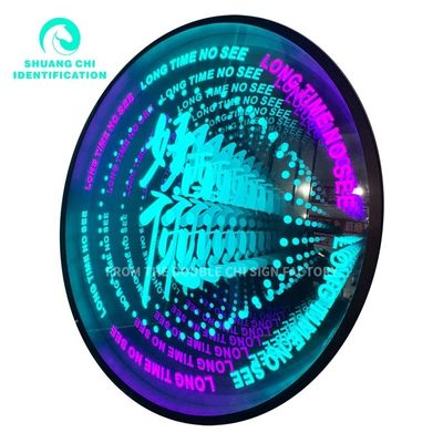 Roestvrijstalen behuizing Custom 3D spiegeltegels met LED-strook in hedendaagse stijl