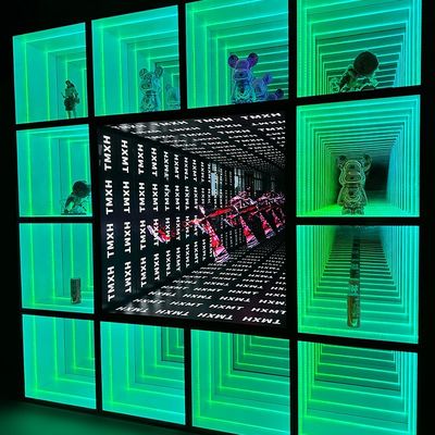 2024 Persoonlijke dikte Acryl LED Abyss Mirror Display Case voor Smoke Shop