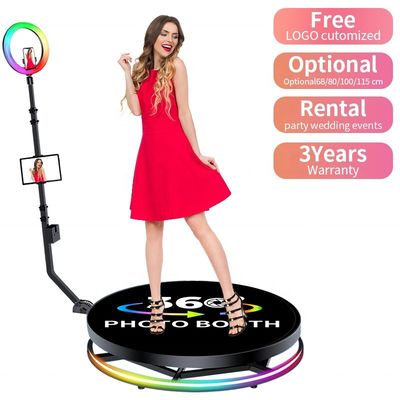 360 graden roterende camera fotobooth met automatische stand en draagkracht van 500 kg
