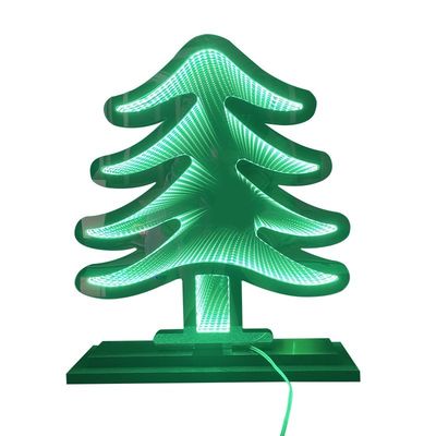 40cm Custom Kerst Neon Abyss Mirror Santa Infinity Mirror Sign Lights voor de feestdagen