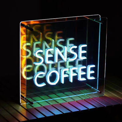 Multi-Layer Mirror 3D Neon Sign Mirror met Custom Color Gradient LED Logo Perfect