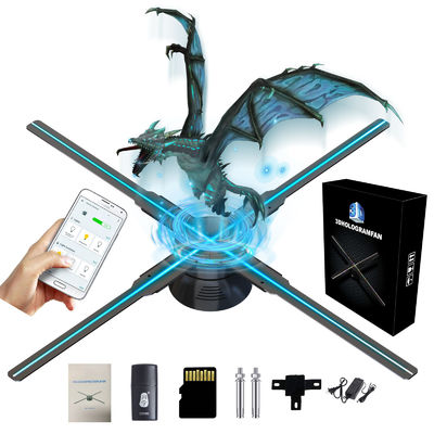 52cm 4 Blades Holografische advertentieventilator Hoge resolutie 3D Hologram Technologie door OEM