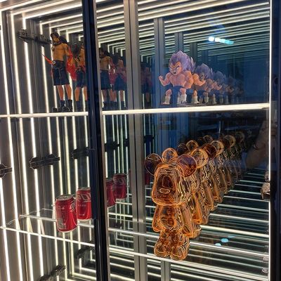 LED lichtgevende infinity mirror display kast voor meubels wijnbar in rood wit blauw
