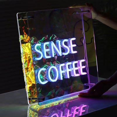 Custom Infinity Effect Kleurgradiënt Spiegel Licht Neon Schild met Duurzaam Metalen Frame