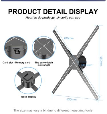 65 cm LED-fan 3D-hologramscherm gecontroleerd door WiFi-app voor promotie van ziekenhuisproducten