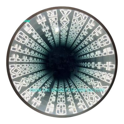 Gepersonaliseerde Neon Infinity 3D LED-optische illusie-vloerspiegel Verhoog uw huisversiering
