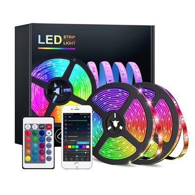 12V 50ft 15M 5050 RGB LED Strip Muziek synchronisatie Kleur veranderen met afstandsbediening en app