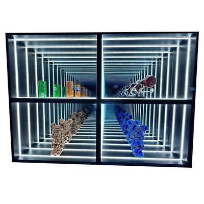 Huwelijksfeest Decoratie Custom LED Glas Neon met spiegel Display Case Decoraties