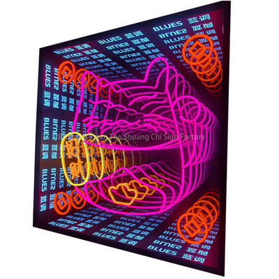 Neon Abyssal Mirror Meets Customized LED Innovation 3D Glas Decoratie