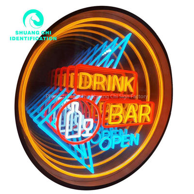 Neon Abyssal Mirror Meets Customized LED Innovation 3D Glas Decoratie