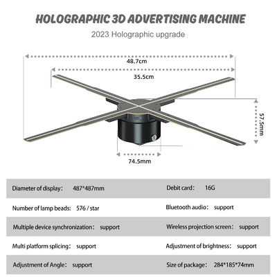 115cm Universal Model 2500cd Helderheid Hologram Projector voor in Automobile 4S Winkels