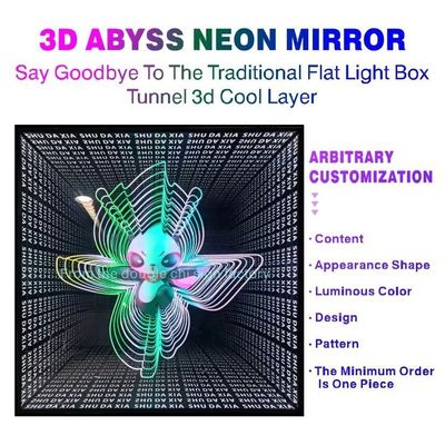 Rode Infinity Mirror Neon licht esthetisch en 80lm/w licht efficiëntie voor functioneel