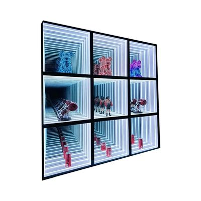 Modieus RGB Infinite Mirror Abyss 3D Logo Display Case voor binnen en buiten