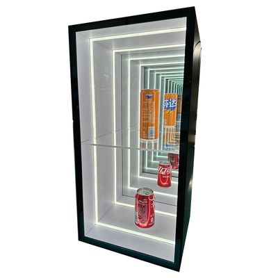 Gepersonaliseerde grootte oneindige Magic Mirror Display Cabinet voor commerciële winkel decoratie