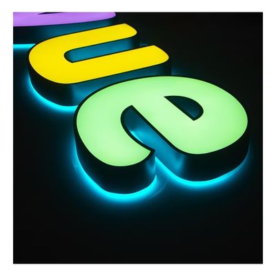 Verlichte achterkant verlicht metaal led brief lichten teken acryl roestvrij staal lichtgevend karakter voor het display
