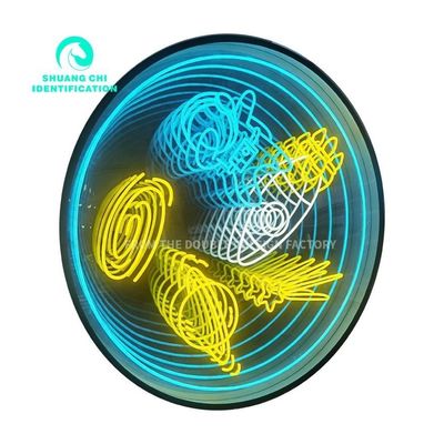 Muurschroef op maat vorm Abyss Neon Mirror voor hedendaagse interieurversiering