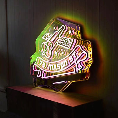 Aanpasbare kleuren 3D LED Infinity Effect Mirror Light Neon Sign met glasmateriaal