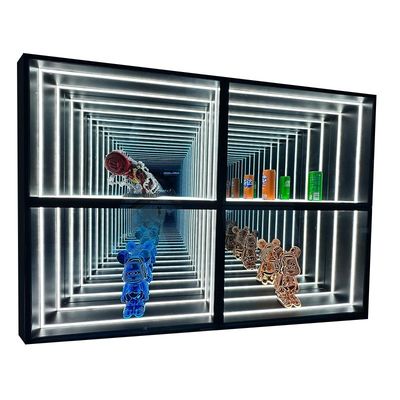 Indoor en outdoor LED Infinity Mirror Lights Display Case met aangepaste dikte
