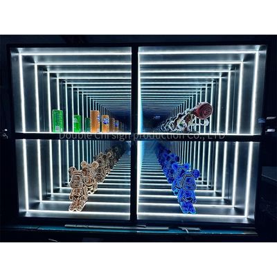 Indoor en outdoor LED Infinity Mirror Lights Display Case met aangepaste dikte